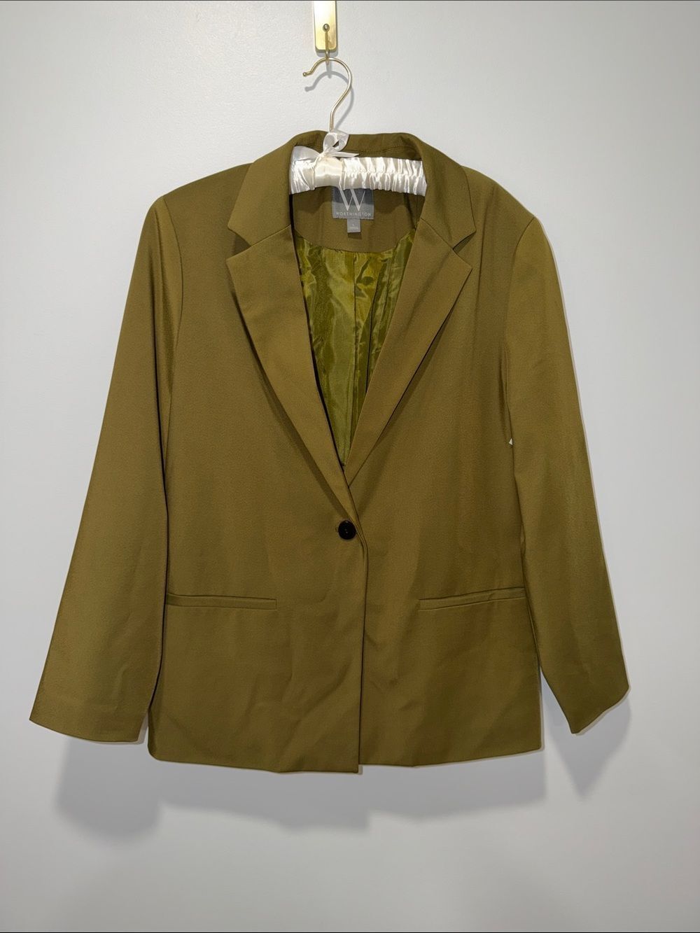 Worthington L Moth Green Important Business Professional Blazer Jacket